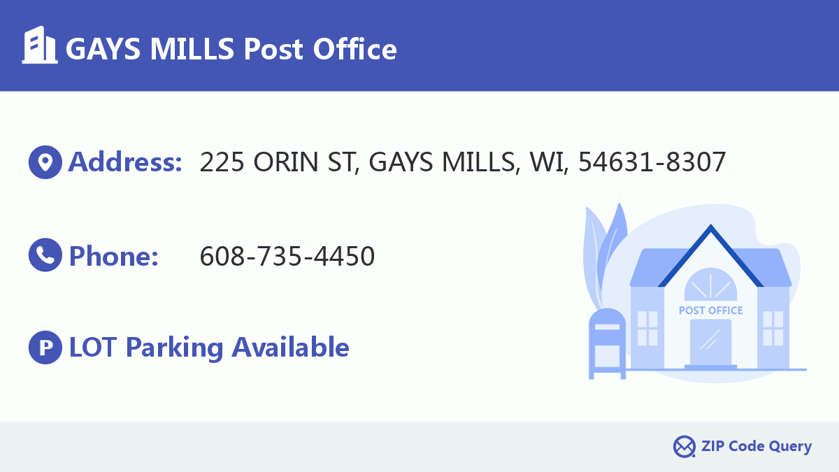 Post Office:GAYS MILLS
